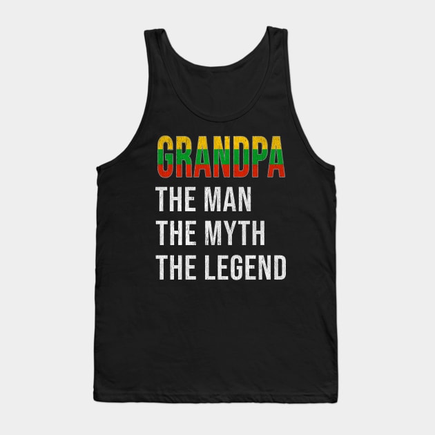 Grand Father Lithuanian Grandpa The Man The Myth The Legend - Gift for Lithuanian Dad With Roots From  Lithuania Tank Top by Country Flags